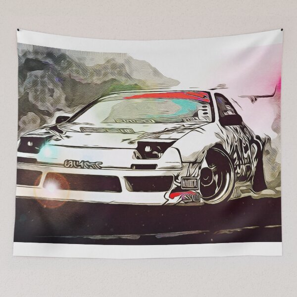 Item preview, Illustration of a White Japanese Sports Car Burnout designed and sold by RyanCaudell.