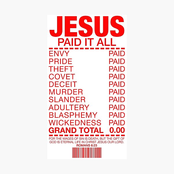 Artikel-Vorschau von Jesus hat alles bezahlt, designt und verkauft von plushism.