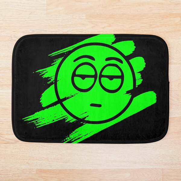 Item preview, Green Not Bothered Smiley Face Paint Brush Stroke Bright Design designed and sold by Moonrock Design.