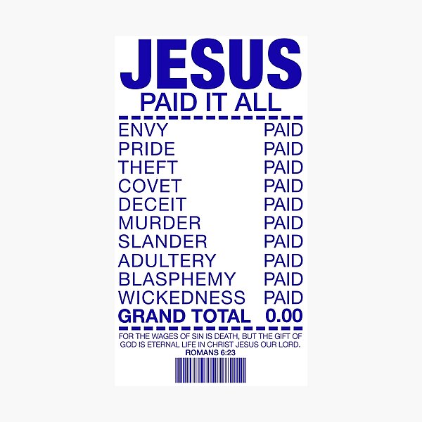 Artikel-Vorschau von Jesus hat alles bezahlt, designt und verkauft von plushism.