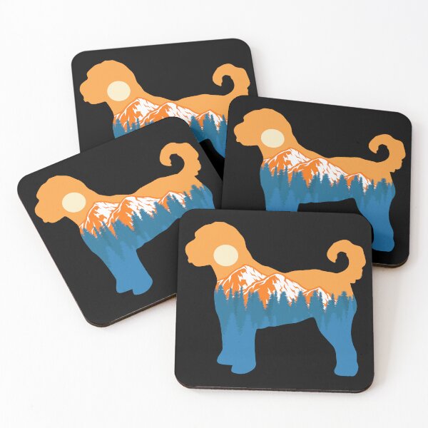 Item preview, labradoodle Dog Silhouette Sunset Nature Mountain Gift designed and sold by alaechamlal.