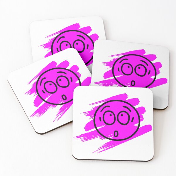 Item preview, Surprised Emoji Style Smiley Pace With Pink Paint Brush Strokes Design designed and sold by Moonrock Design.