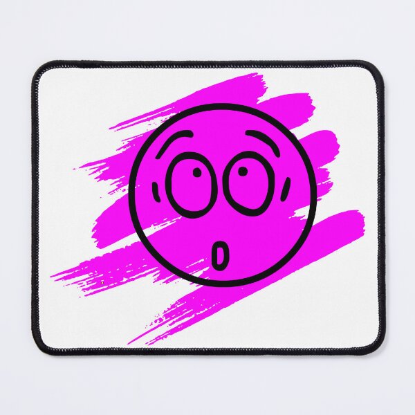 Item preview, Surprised Emoji Style Smiley Pace With Pink Paint Brush Strokes Design designed and sold by Moonrock Design.