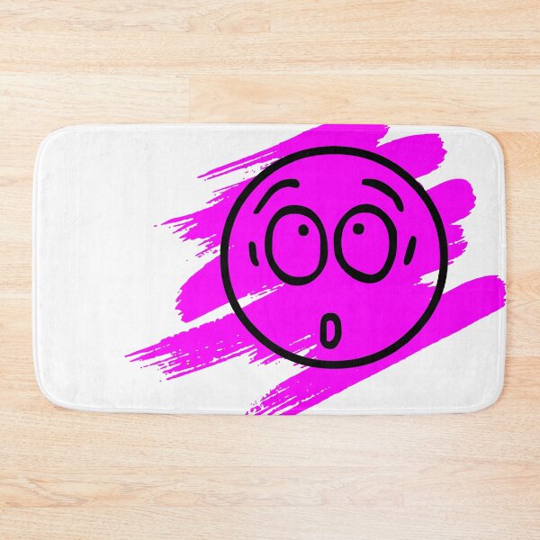 Item preview, Surprised Emoji Style Smiley Pace With Pink Paint Brush Strokes Design designed and sold by Moonrock Design.