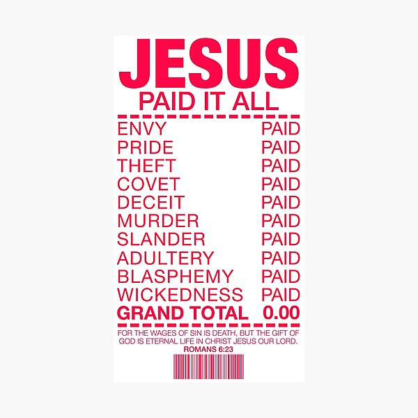 Artikel-Vorschau von Jesus hat alles bezahlt, designt und verkauft von plushism.