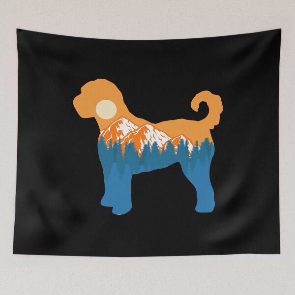Item preview, goldendoodle Dog Silhouette Sunset Nature Mountain Gift designed and sold by alaechamlal.