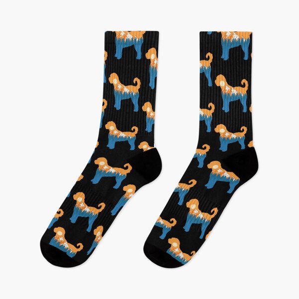 Item preview, goldendoodle Dog Silhouette Sunset Nature Mountain Gift designed and sold by alaechamlal.