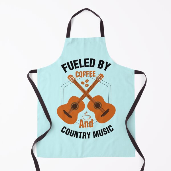 Item preview, fuelled by coffee and country music, Cool Coffee and Music design, coffee lovers gift designed and sold by Theodore-Au.
