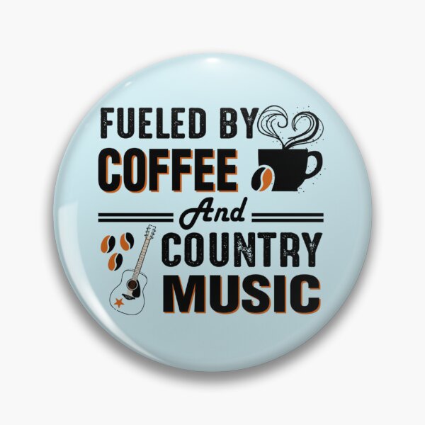 Item preview, fuelled by coffee and country music, Cool Coffee and Music vintage design, coffee lovers gift (1) designed and sold by Theodore-Au.