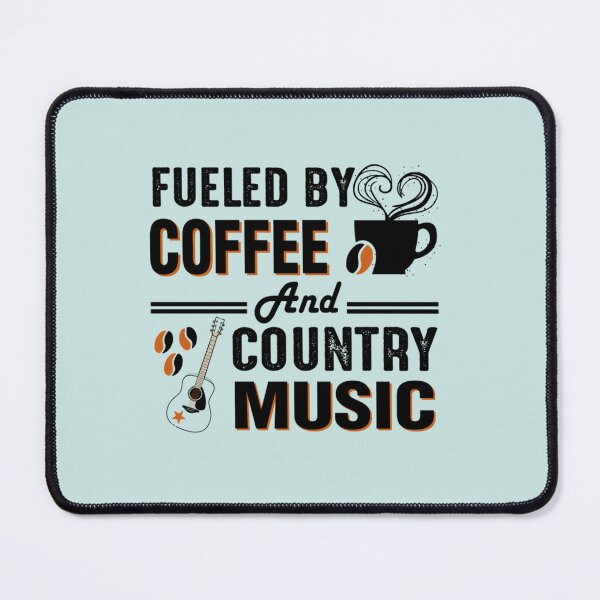 Item preview, fuelled by coffee and country music, Cool Coffee and Music vintage design, coffee lovers gift (1) designed and sold by Theodore-Au.