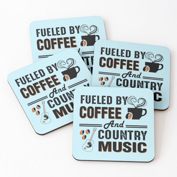 Item preview, fuelled by coffee and country music, Cool Coffee and Music vintage design, coffee lovers gift (1) designed and sold by Theodore-Au.