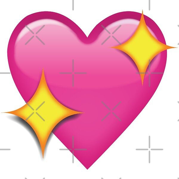 "Pink Heart Emoji with Yellow Stars" by Tara Gokul Redbubble