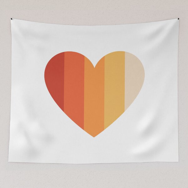 Item preview, Retro sunset heart Multicolored vertical stripes | lines pattern designed and sold by The-Meraki-Man.