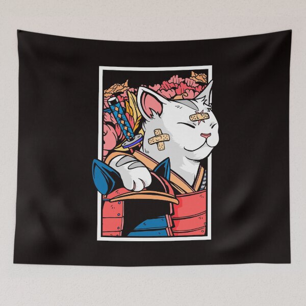 Item preview, Japanese Art Cat Samurai Ninja Katana Warrior Kendo Sword designed and sold by TomGiantDesigns.