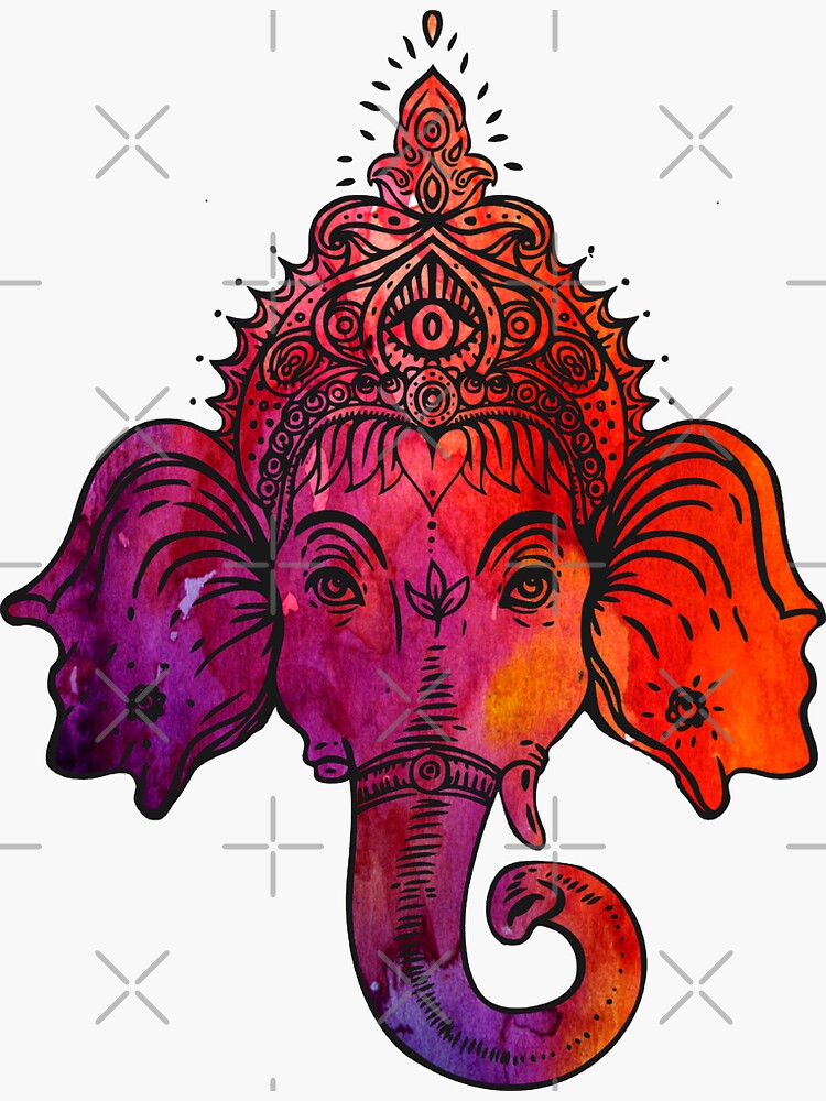 "Ganesha" Sticker for Sale by Samsar | Redbubble