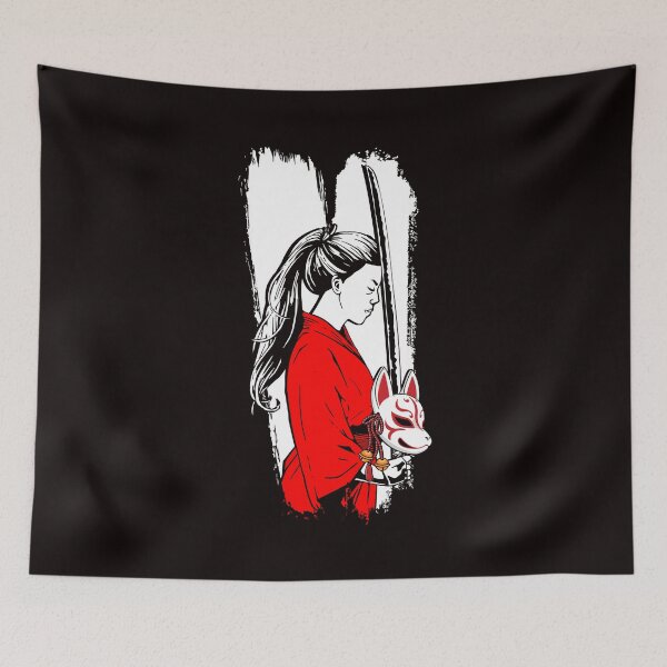 Item preview, Girl Japanese Warrior Kendo Katana Sword Martial Arts Ninja designed and sold by TomGiantDesigns.