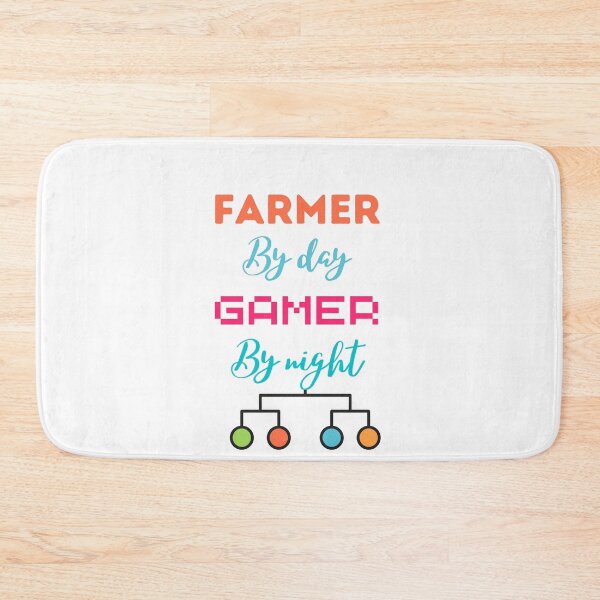 Item preview, funny gaming quote,Farmers by day Gamers by night,Farming and gaming designed and sold by behappysiempre.