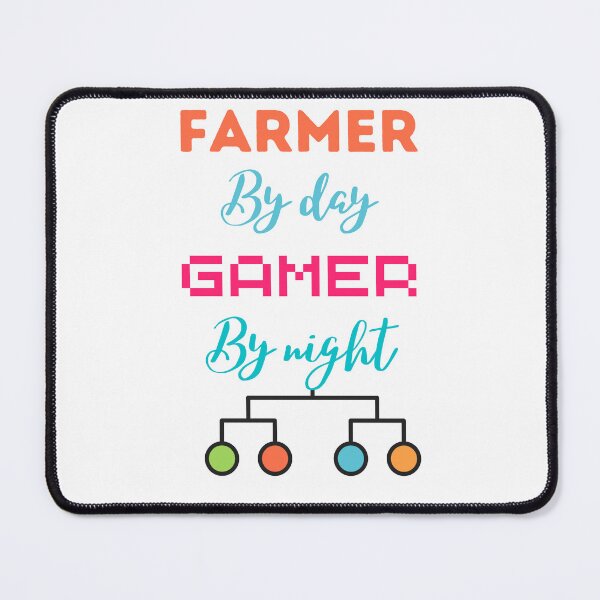 Item preview, funny gaming quote,Farmers by day Gamers by night,Farming and gaming designed and sold by behappysiempre.