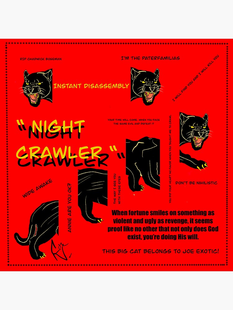 ""NIGHT CRAWLER"" Sticker for Sale by Colenickell Redbubble