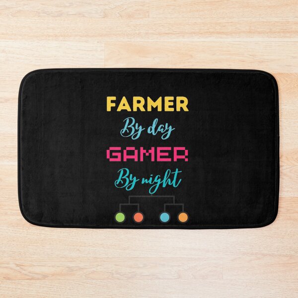 Item preview, funny gaming quote,Farmers by day Gamers by night,Farming and gaming designed and sold by behappysiempre.