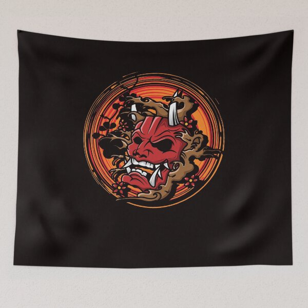 Item preview, Japanese Warrior Mask Mempo Samurai Shinobi Warrior Ninja designed and sold by TomGiantDesigns.