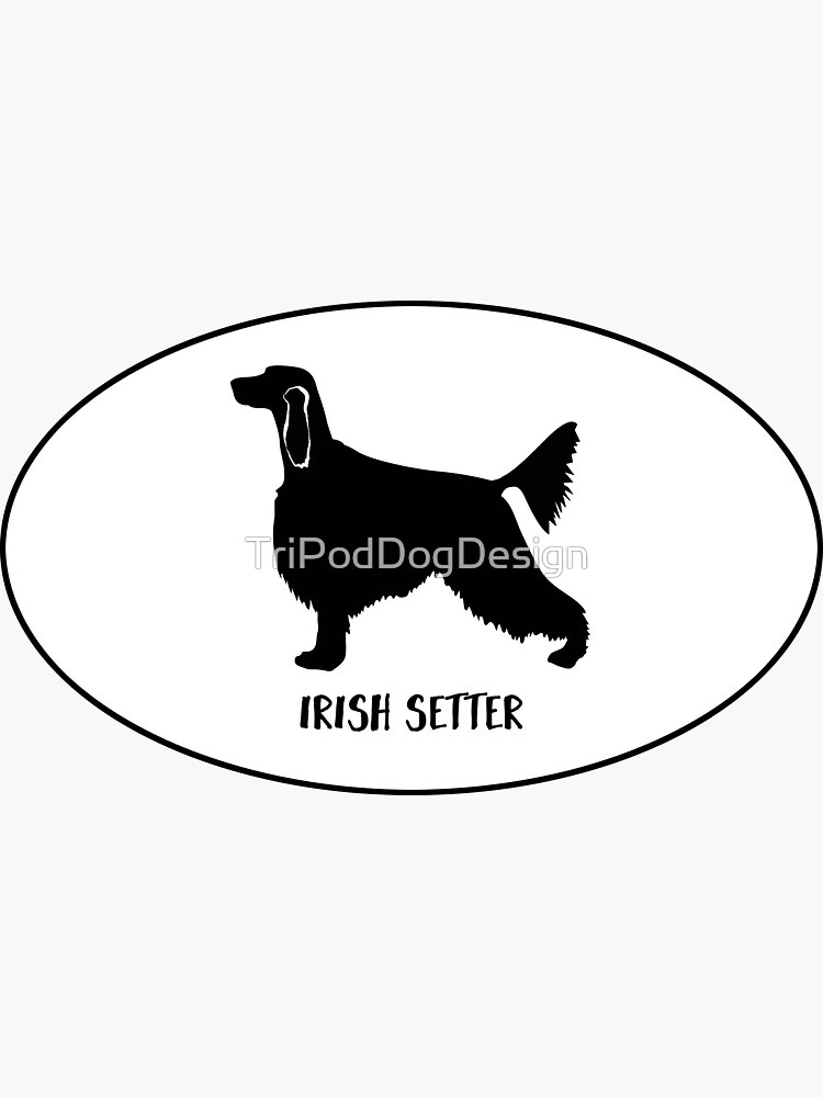 Irish Setter Dog Breed Classic Oval Sticker by TriPodDogDesign