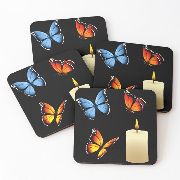 Item preview, Monarch Butterflies and Blue Butterflies Candle Stickers designed and sold by MiaDelelai.
