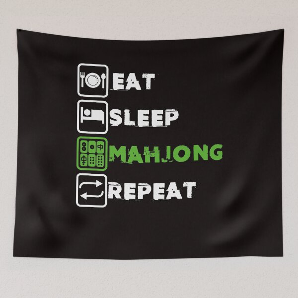 Item preview, Eat Sleep Mahjong Player Board Game Chinese Mah-Jongg Tiles designed and sold by TomGiantDesigns.