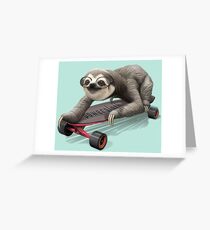 SLOTH ON SKATEBOARD Greeting Card