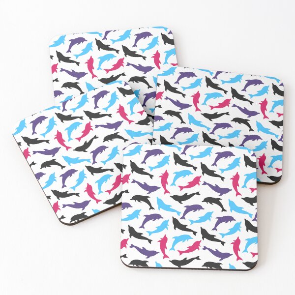 Item preview, Happy Carefree Dolphins - White Background designed and sold by deepgoa.