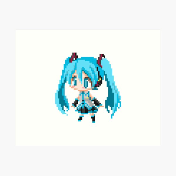 Pixel Miku Art Print