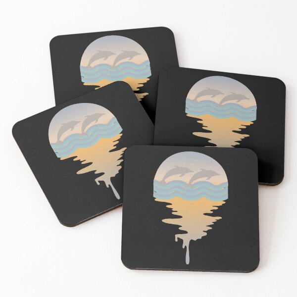 Item preview, Retro 80s Tropical Sun Vaporwave Summer Jumping Dolphins designed and sold by IZiets.