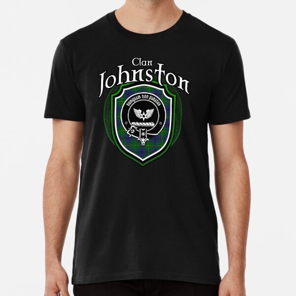 Clan Johnston Tartan , Scottish Johnston , Johnston Last Name, Johnston Tartan, Johnston Crest, Johnston Clan Crest Badge Premium T-Shirt