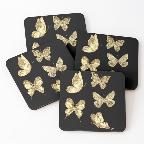 Item preview, Cute Golden Winged Butterflies in Flight | Gold Butterfly Stickers designed and sold by MiaDelelai.