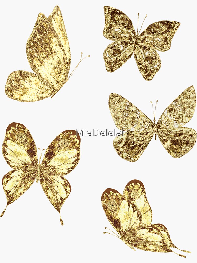 Gold Butterflies Sticker #10