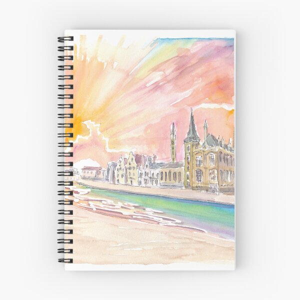 Item preview, Ghent Belgium Historic City Center with Sunset designed and sold by artshop77.