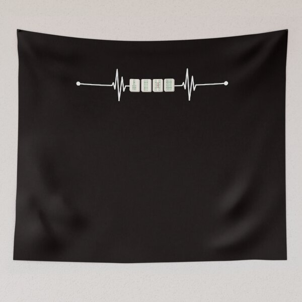 Item preview, Heartbeat Mahjong Player Mah-Jongg Chinese Board Game Fan designed and sold by TomGiantDesigns.
