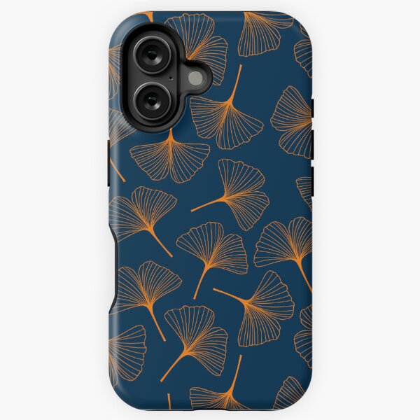 Aperçu de l'œuvre Feuille de gingko doré et bleu marine créée et vendue par JennyPrintsUK.