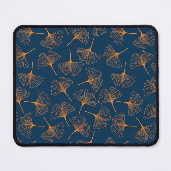 Item preview, Gold & Navy Gingko Leaf designed and sold by JennyPrintsUK.