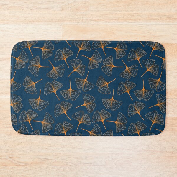 Item preview, Gold & Navy Gingko Leaf designed and sold by JennyPrintsUK.