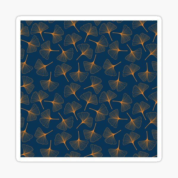 Item preview, Gold & Navy Gingko Leaf designed and sold by JennyPrintsUK.