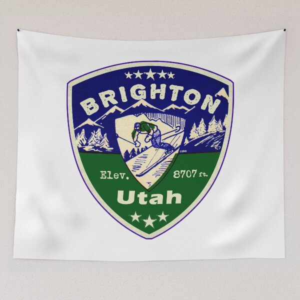 Artikelvorschau, Brighton Utah Skifahren Skiberge Skifahrer UT entworfen und verkauft von DESTINATIONS DECAL.