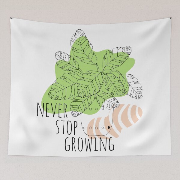 Item preview, Never Stop Growing - Inspirational Boho Style Plant Quote designed and sold by Naturalist Prints.