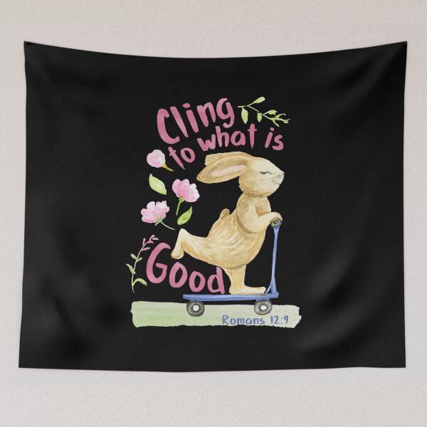 Item preview, Romans 12:9 Bunny Pink designed and sold by amazingjoy.