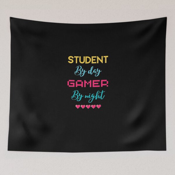 Item preview, funny gaming quote,student by day Gamer by night,studying and gaming designed and sold by behappysiempre.