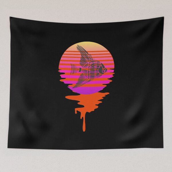 Item preview, Retro 80s Tropical Sun Vaporwave Summer Angel Fish designed and sold by IZiets.