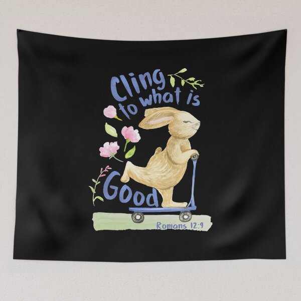 Item preview, Romans 12:9 Bunny - Blue text designed and sold by amazingjoy.