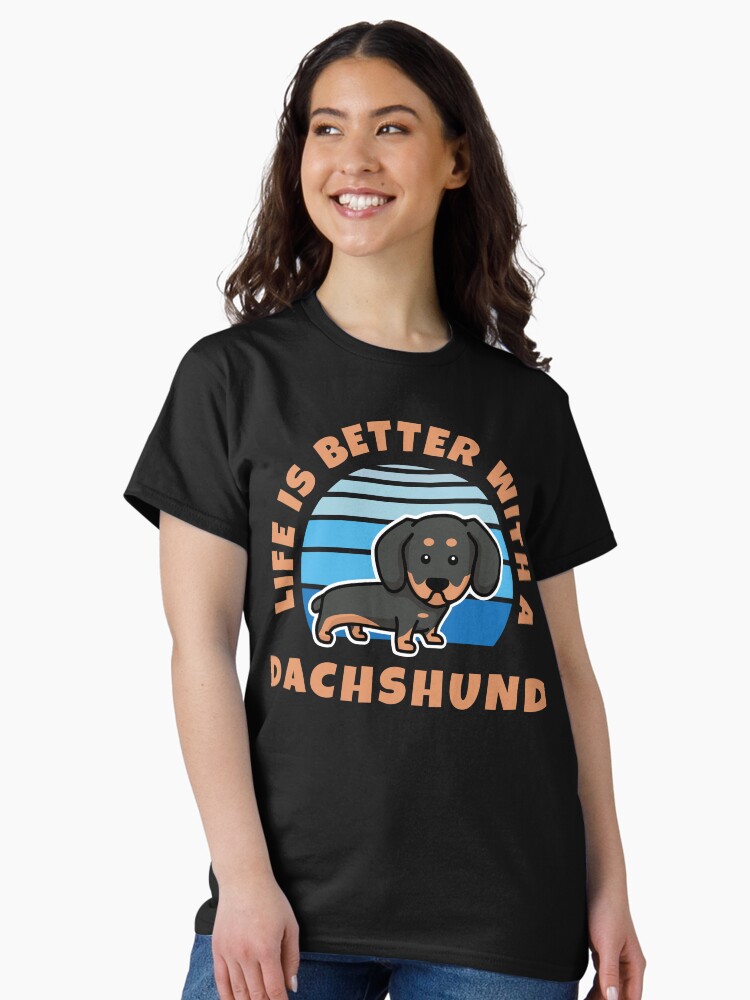 Thumbnail 2 of 7, Classic T-Shirt, Life Is Better With A Dachshund Kawaii designed and sold by brandoseven.