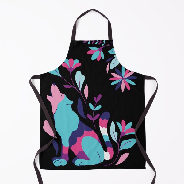 Item preview, Howling Wolf Floral Teal and Pink designed and sold by MiaDelelai.