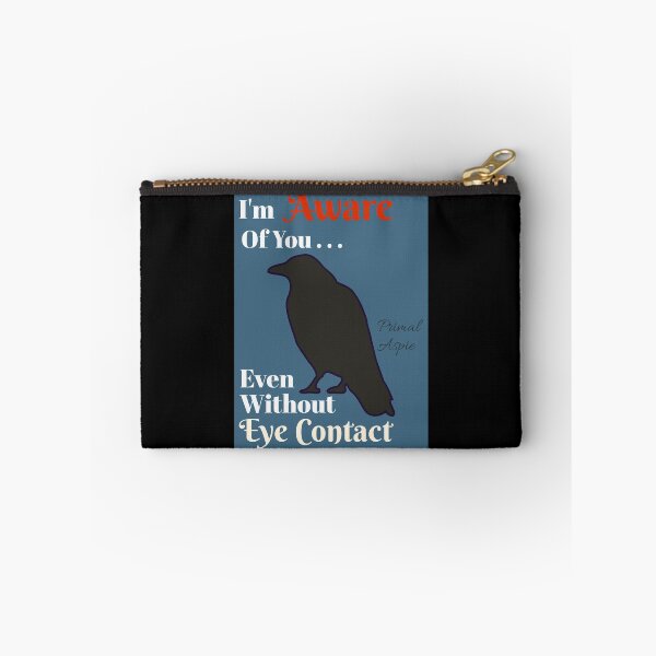 Item preview, Aware Without Eye Contact Autistic Message, Black Raven on Blue  designed and sold by GladBlackLamb.